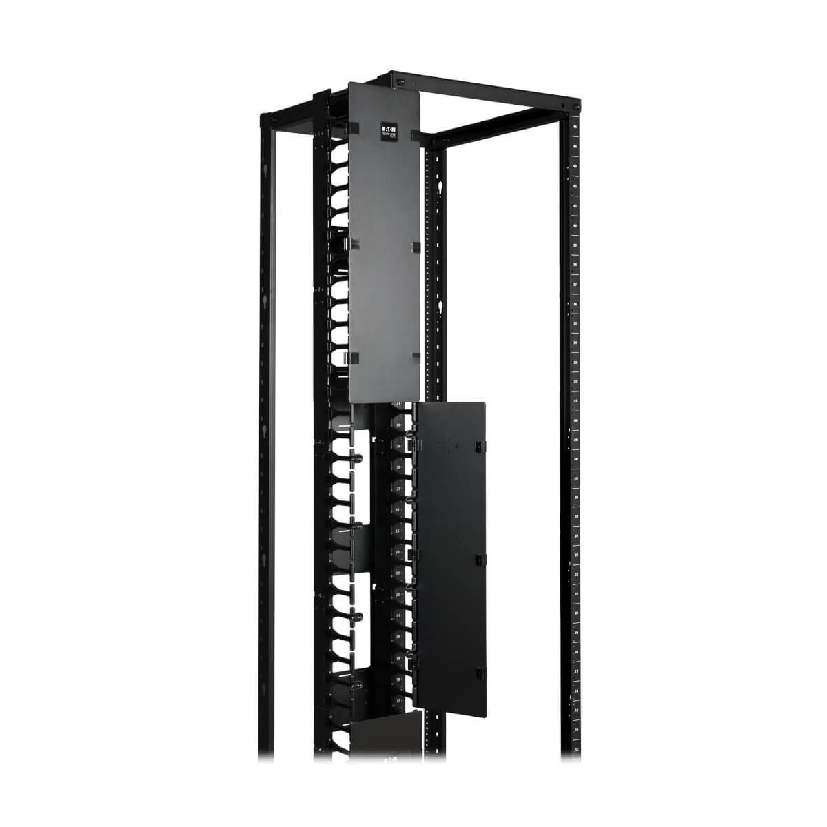 TRIPP LITE SmartRack 6in Wide High Capacity Vertical Cable Manager - Double finger duct with cover