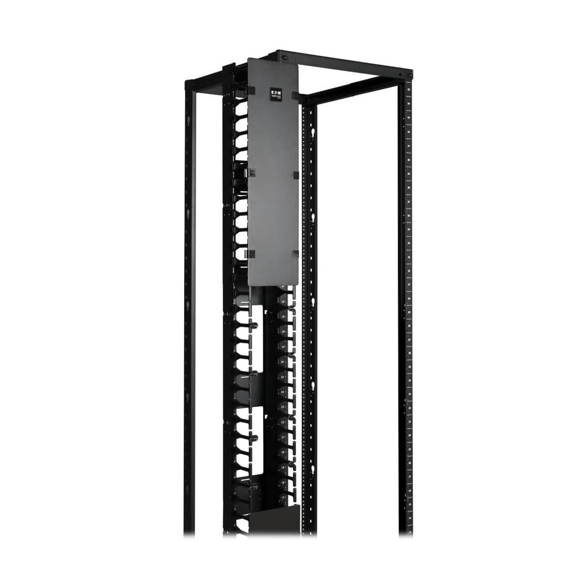 TRIPP LITE SmartRack 6in Wide High Capacity Vertical Cable Manager - Double finger duct with cover