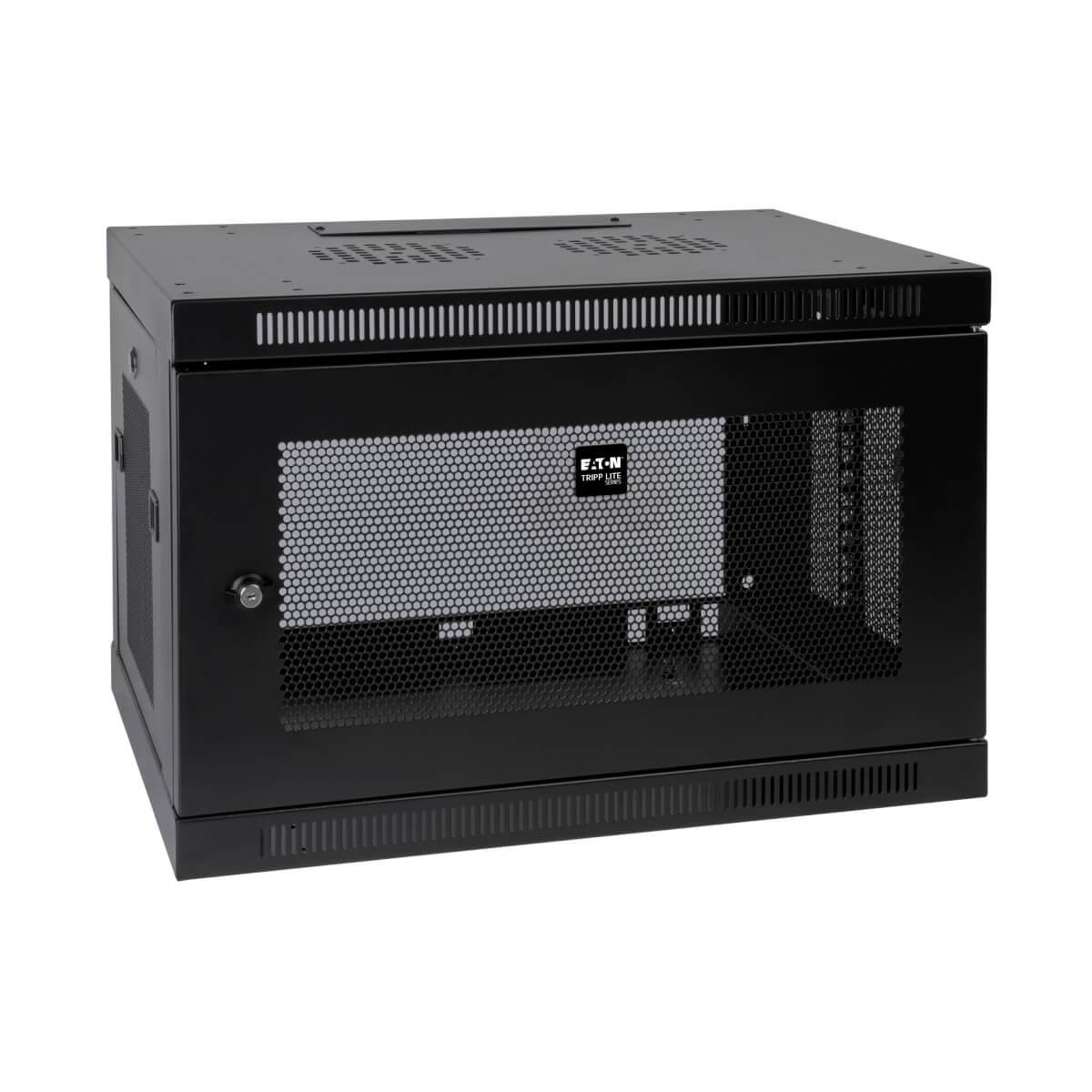 TRIPP LITE SmartRack 9U Low-Profile Switch-Depth Wall-Mount Rack Enclosure Cabinet