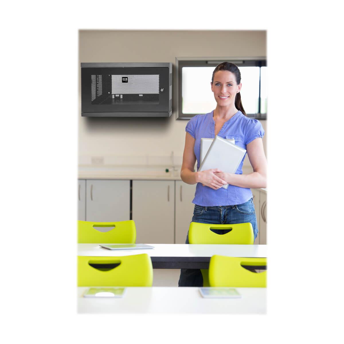 TRIPP LITE SmartRack 9U Low-Profile Switch-Depth Wall-Mount Rack Enclosure Cabinet