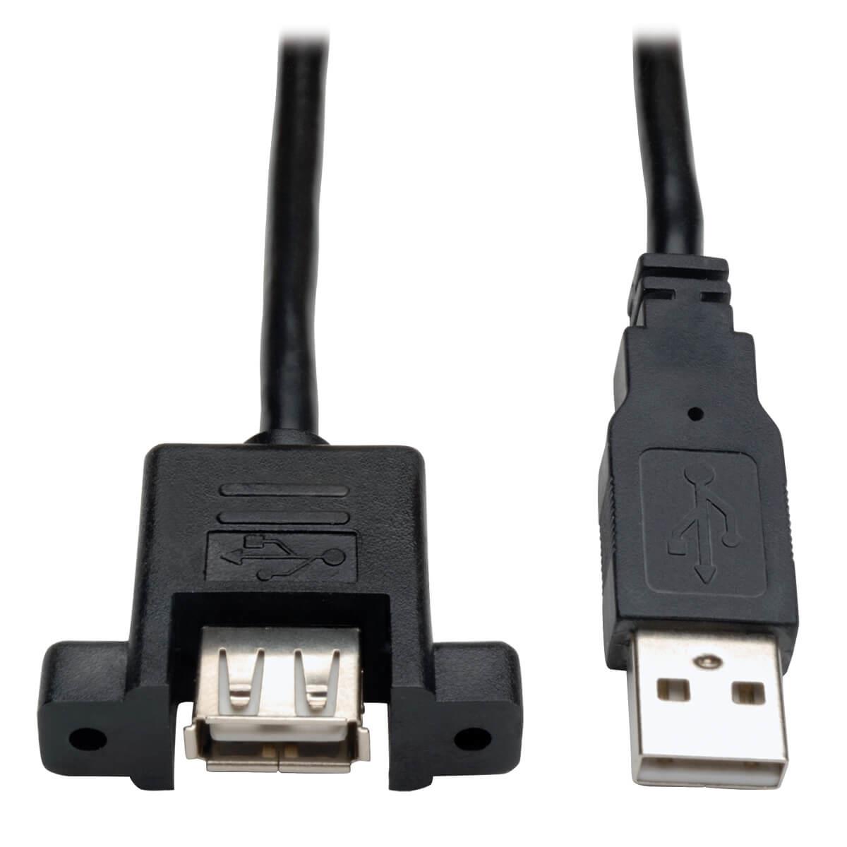 TRIPP LITE USB 2.0 Hi-Speed Panel Mount Extension Cable (A/A M/F) 15cm 6-in