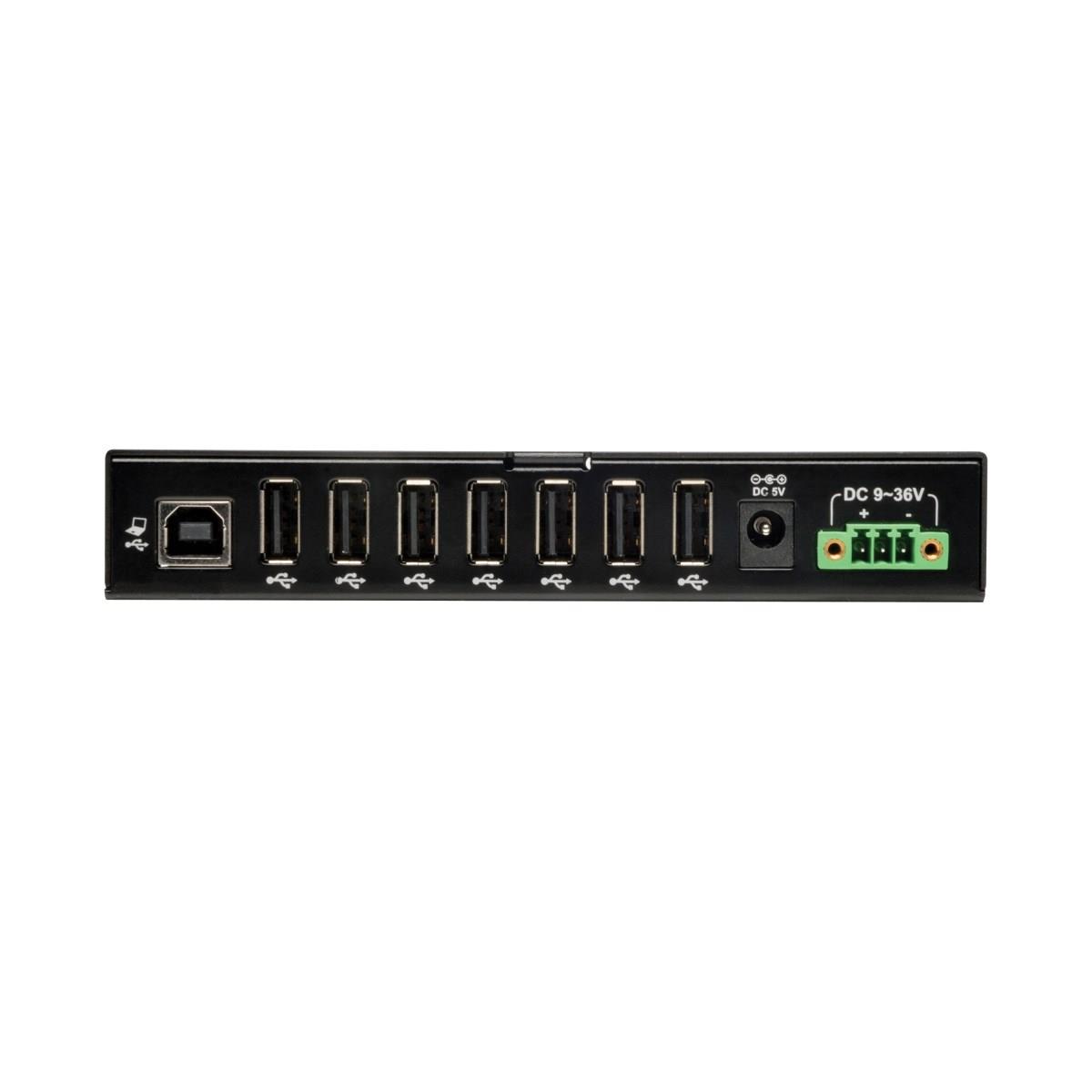 TRIPP LITE USB 2.0 Hi-Speed Hub 7-Port Rugged Industrial with 15KV ESD Immunity and metal case Mountable