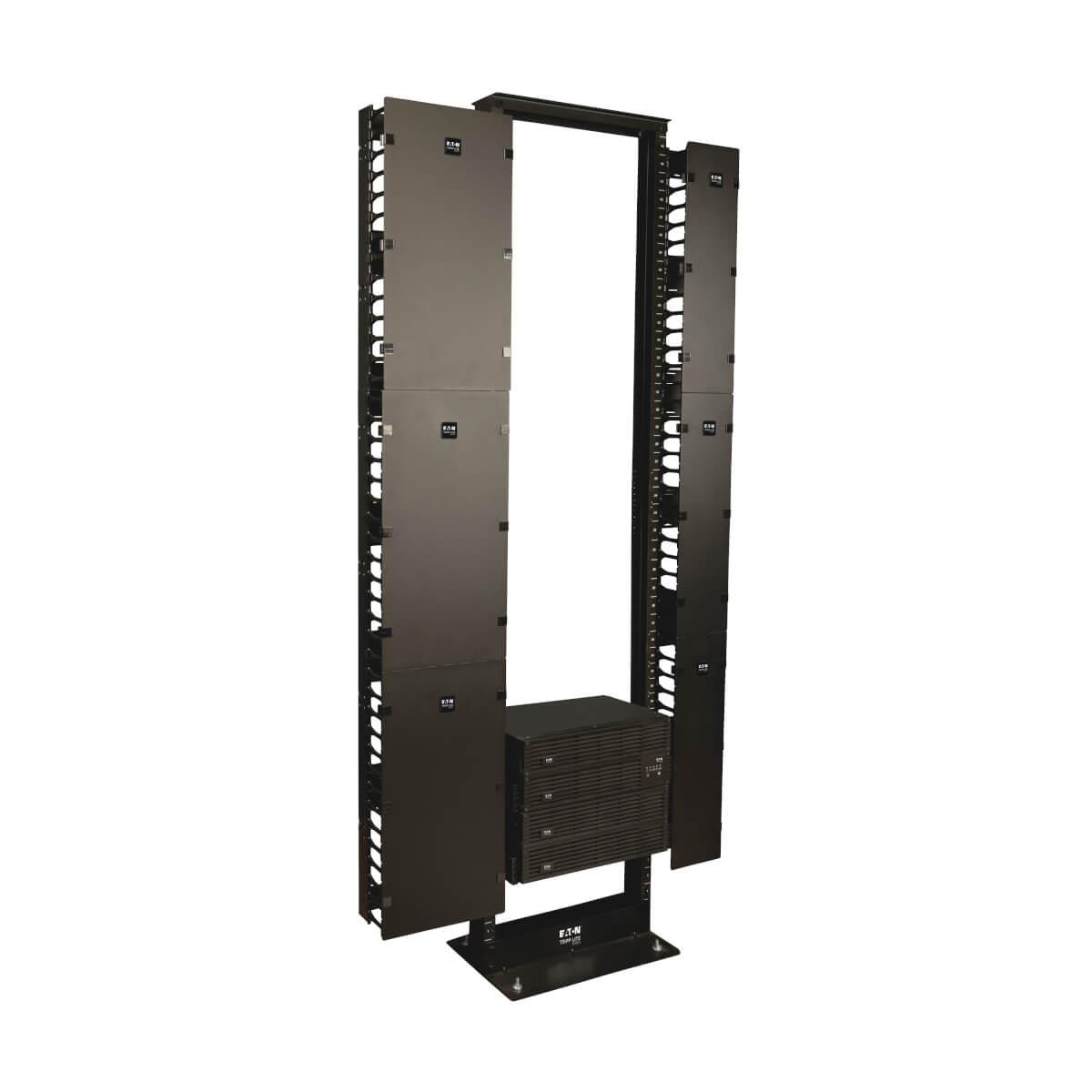 TRIPP LITE SmartRack 12in Width High Capacity Vertical Cable Manager - Double finger duct with cover