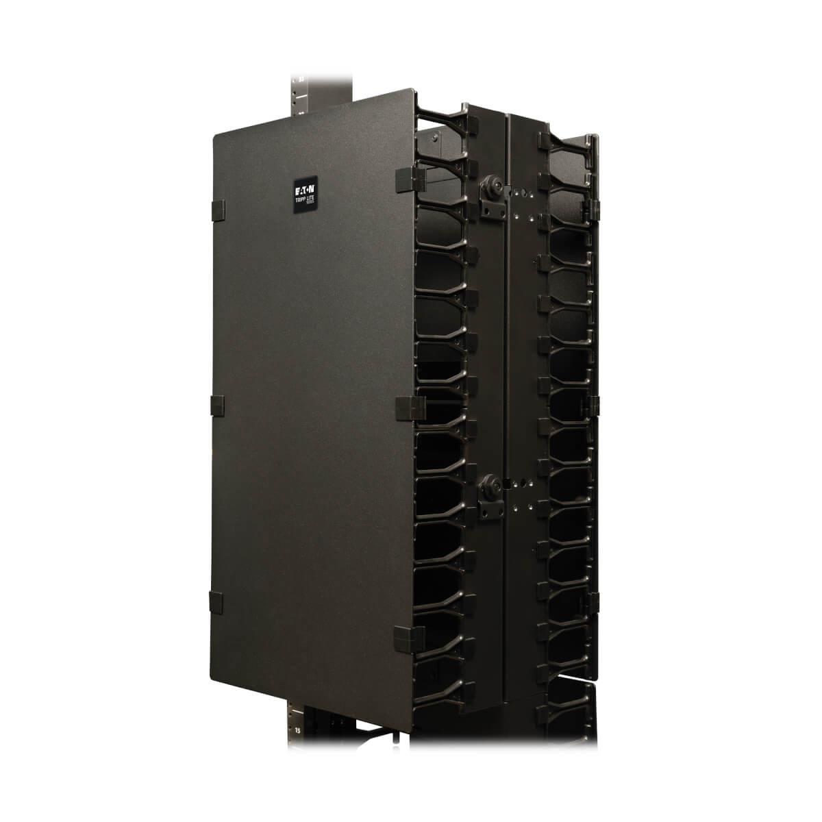 TRIPP LITE SmartRack 12in Width High Capacity Vertical Cable Manager - Double finger duct with cover