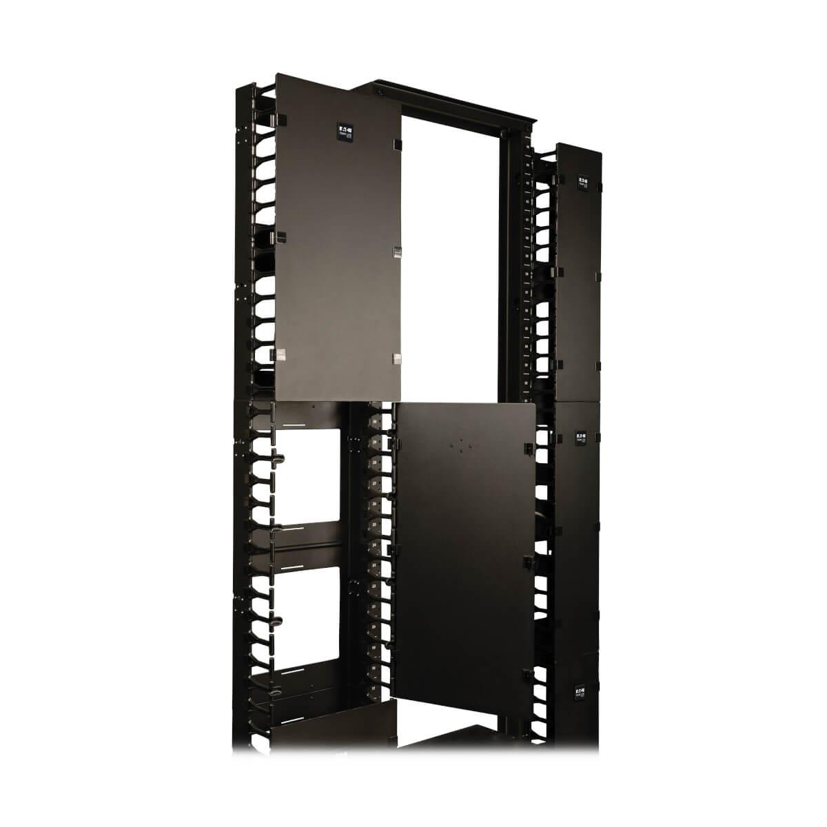 TRIPP LITE SmartRack 12in Width High Capacity Vertical Cable Manager - Double finger duct with cover