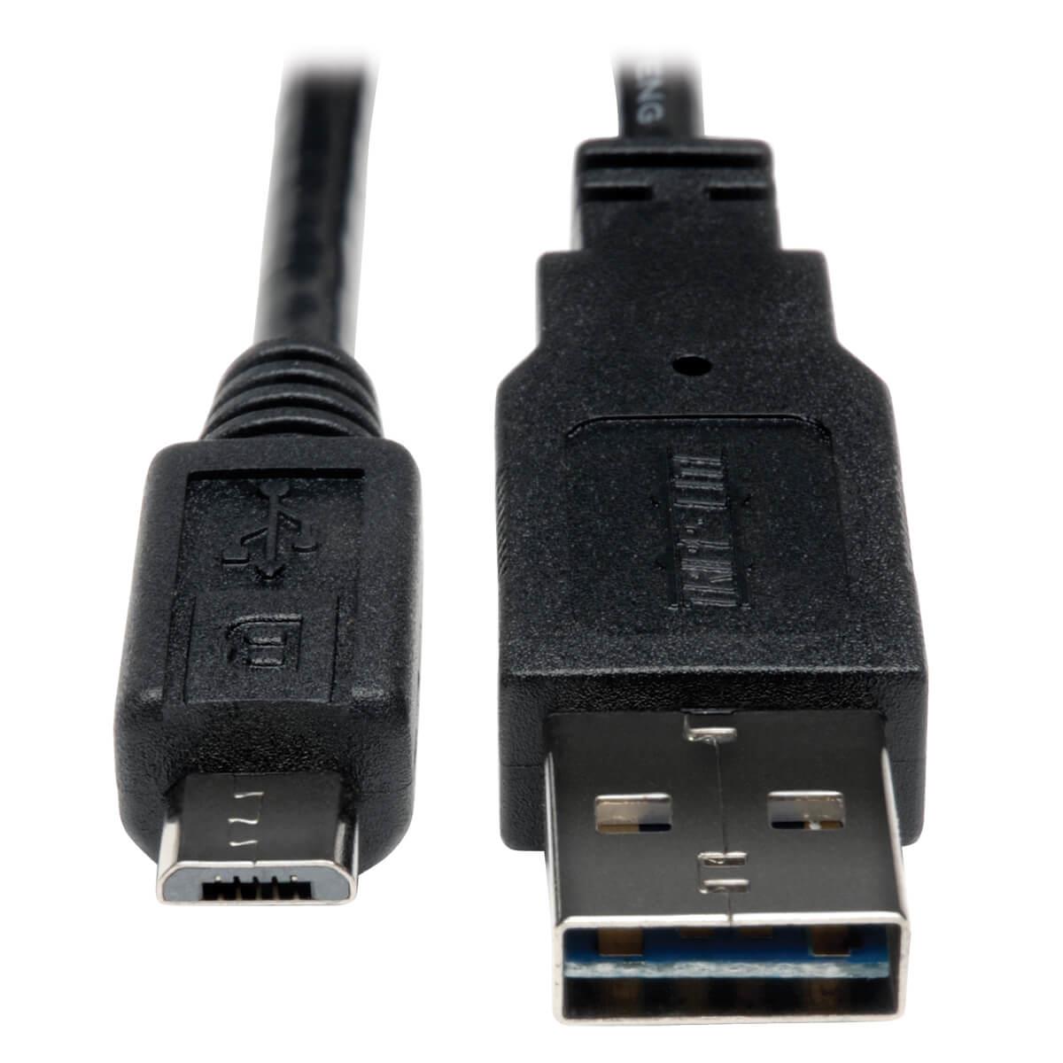 TRIPP LITE Universal Reversible USB 2.0 Hi-Speed Cable (Reversible A to 5Pin Micro B M/M) 30cm