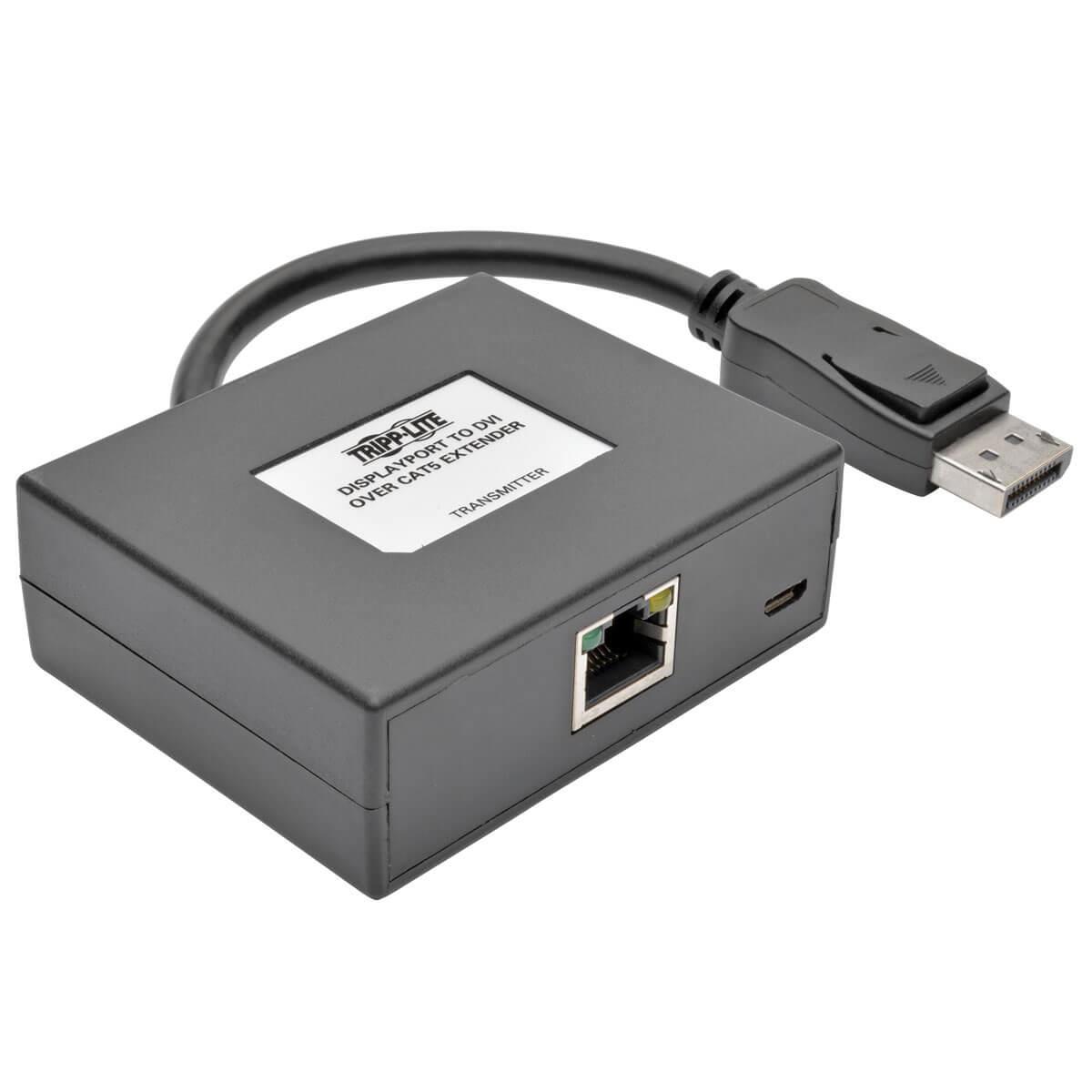 TRIPP LITE DisplayPort to DVI over Cat5/6 Active Extender Kit Pigtail-Style Transmitter/Receiver (B150-1A1-DVI)