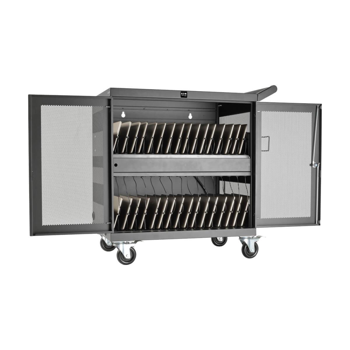 TRIPP LITE 2-Device USB Charging Station Cart with Sync for iPad and Android Tablets Black (CSC32USB)
