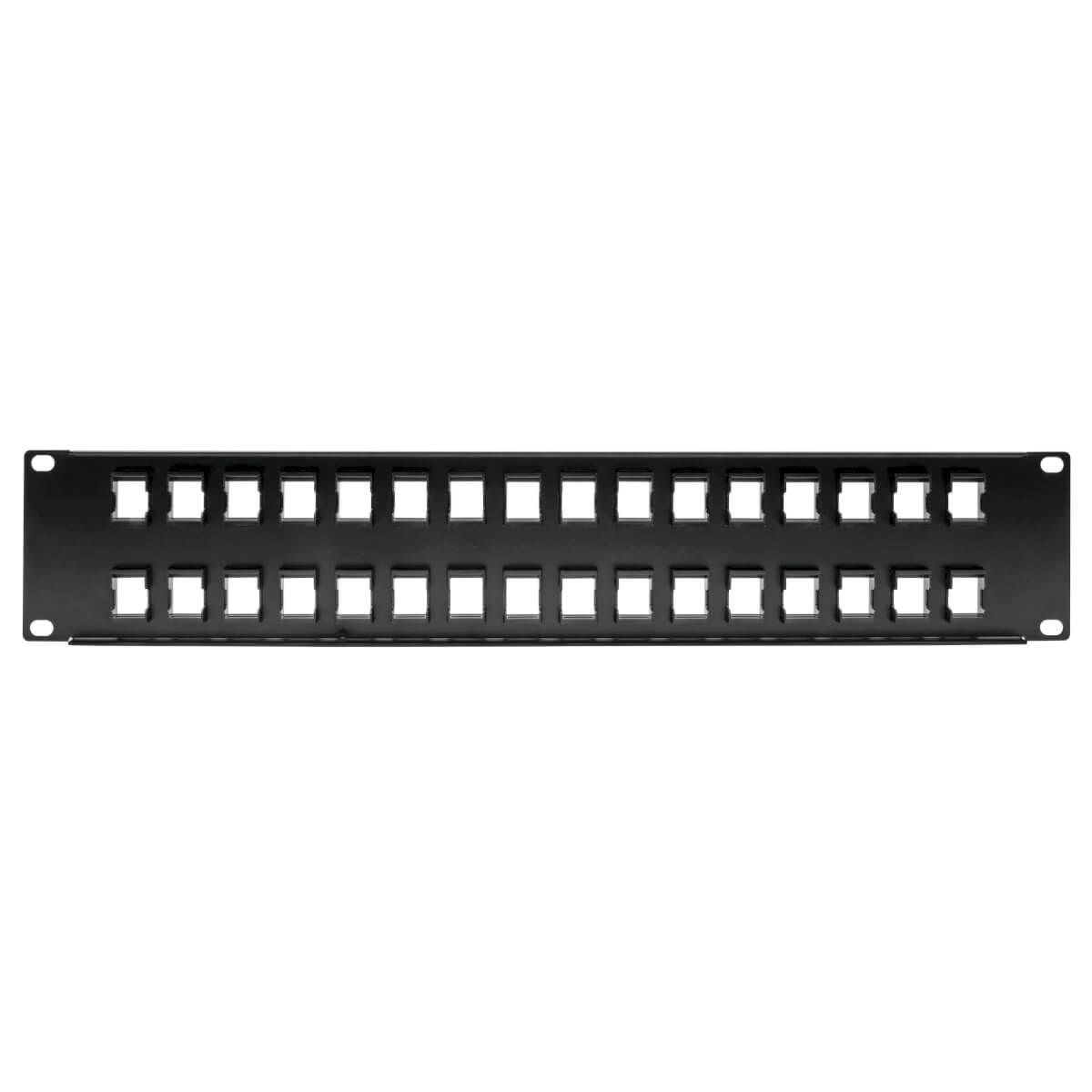 TRIPP LITE 32-Port 2U Unshielded Blank Keystone/Multimedia Patch Panel RJ45 Ethernet USB HDMI Cat5e/6