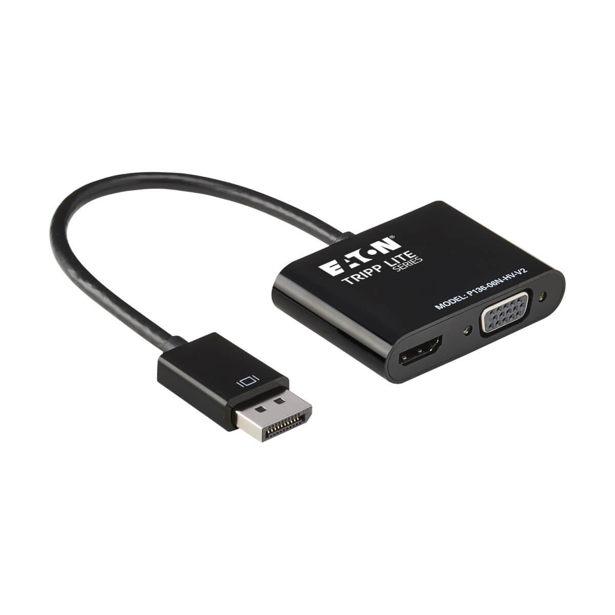 TRIPP LITE DisplayPort 1.2 to VGA/HDMI All-in-One Converter Adapter 4K x 2K HDMI @ 24/30Hz