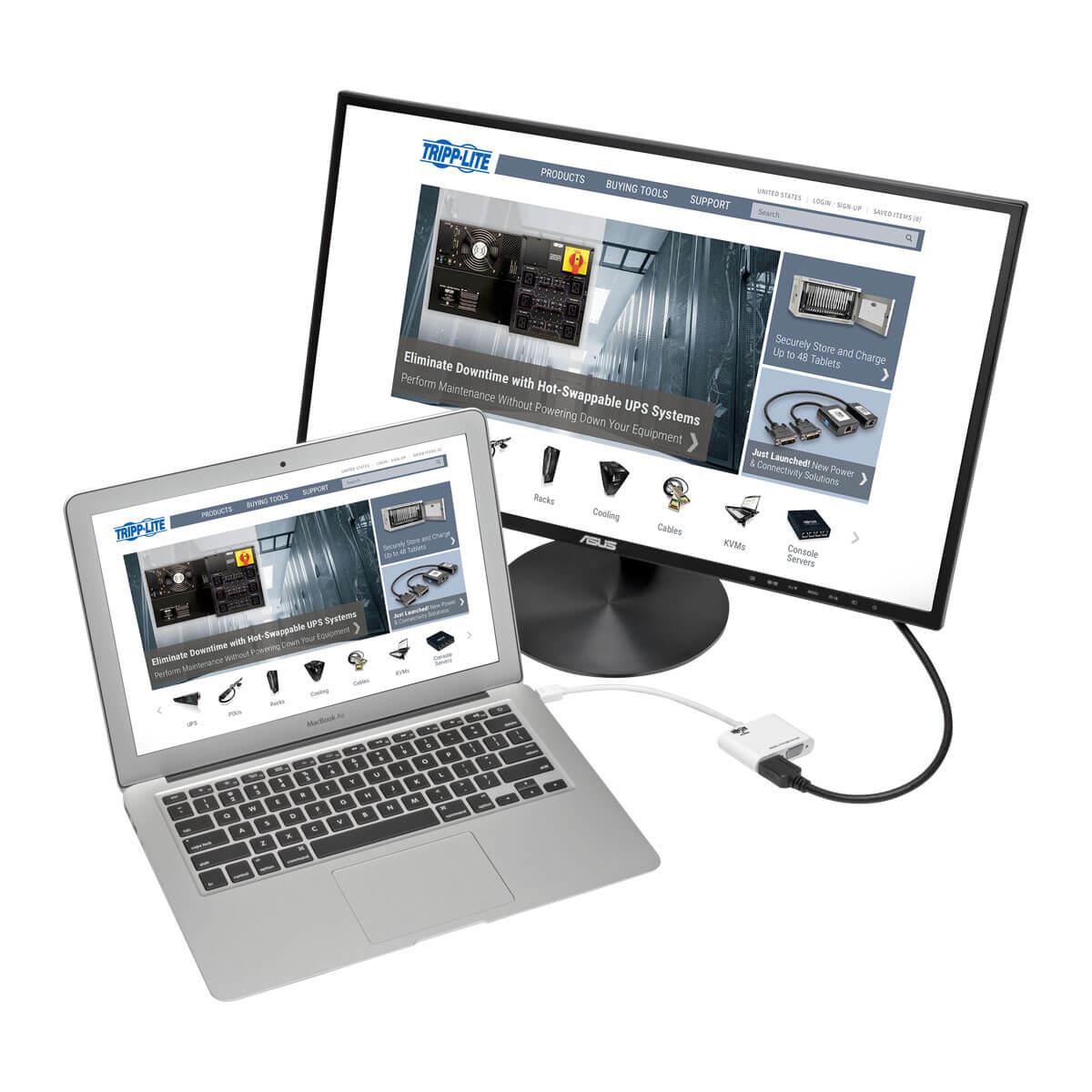 TRIPP LITE Keyspan Mini DisplayPort 1.2 to VGA/HDMI All-in-One Converter Adapter 4K x 2K HDMI @ 24/30 Hz