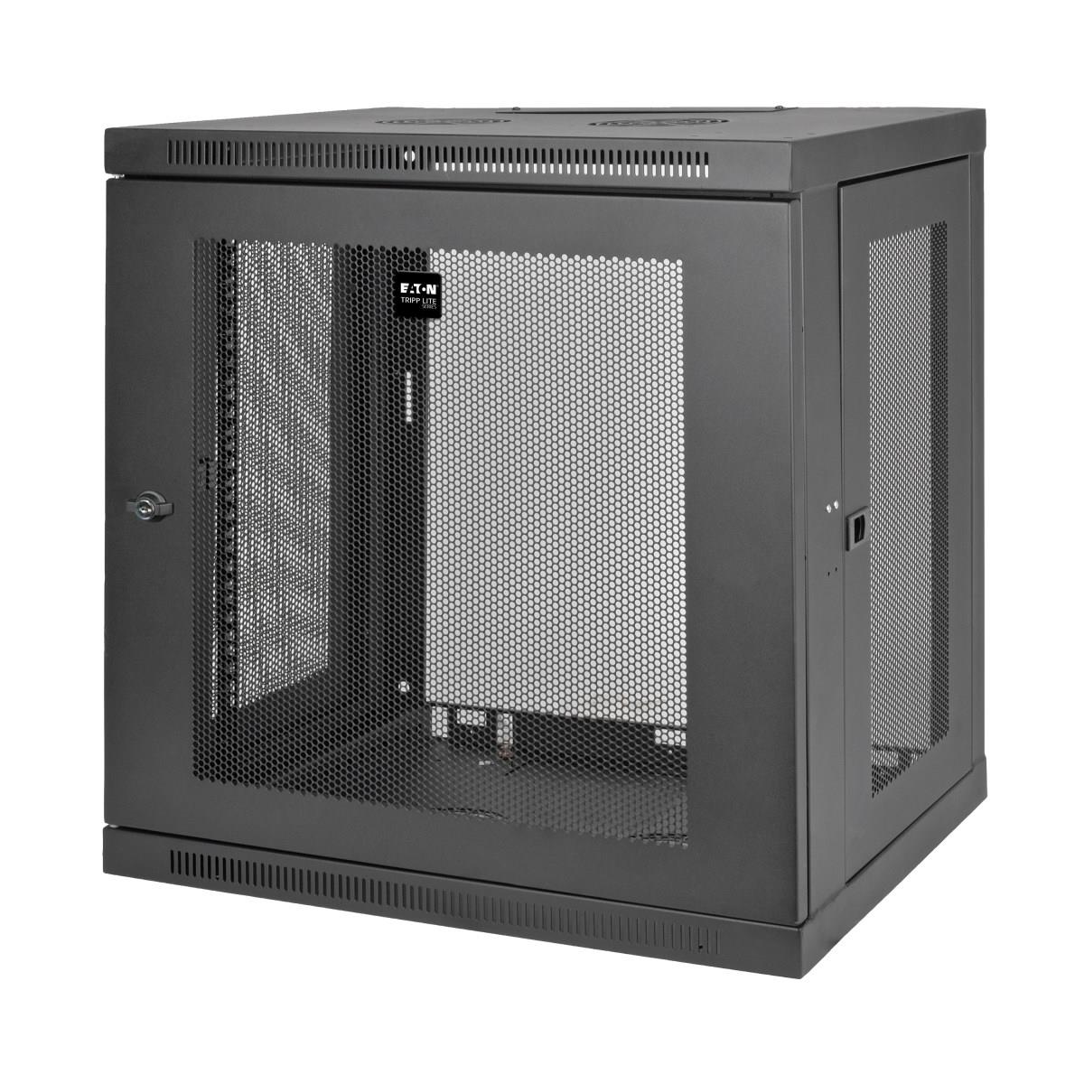 TRIPP LITE SmartRack 12U Low-Profile Switch-Depth Wall-Mount Rack Enclosure Cabinet