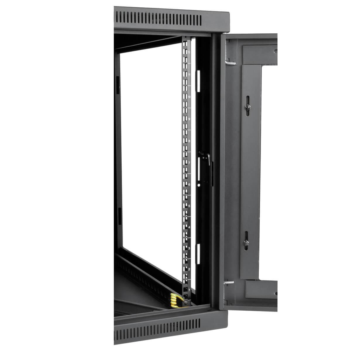 TRIPP LITE SmartRack 12U Server-Depth Wall-Mount Rack Enclosure Cabinet with Clear Acrylic Window Hinged Back