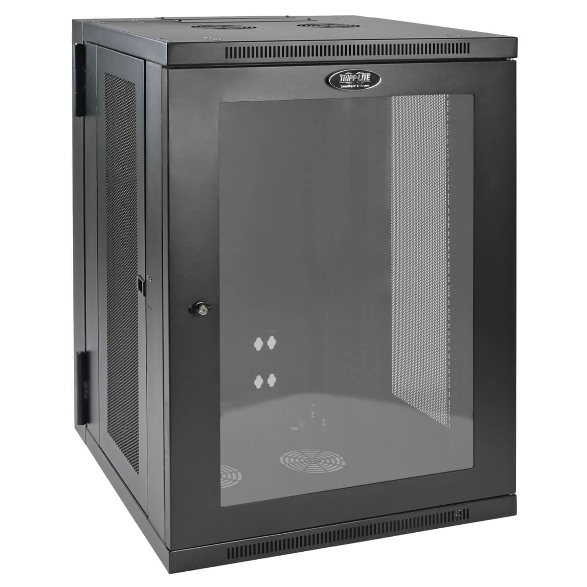 TRIPP LITE SmartRack 18U Low-Profile Switch-Depth Wall-Mount Rack Enclosure Cabinet (SRW18USG)