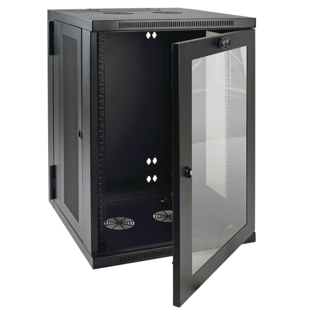 TRIPP LITE SmartRack 18U Low-Profile Switch-Depth Wall-Mount Rack Enclosure Cabinet (SRW18USG)