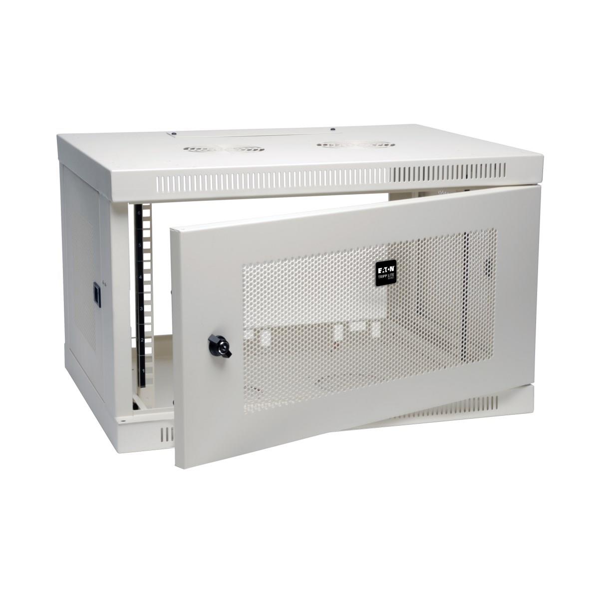 TRIPP LITE SmartRack 6U Low-Profile Switch-Depth Wall-Mount Rack Enclosure Cabinet White