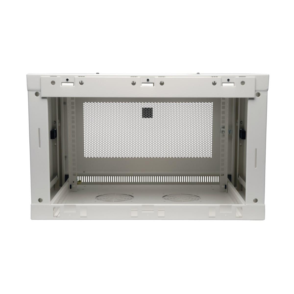 TRIPP LITE SmartRack 6U Low-Profile Switch-Depth Wall-Mount Rack Enclosure Cabinet White