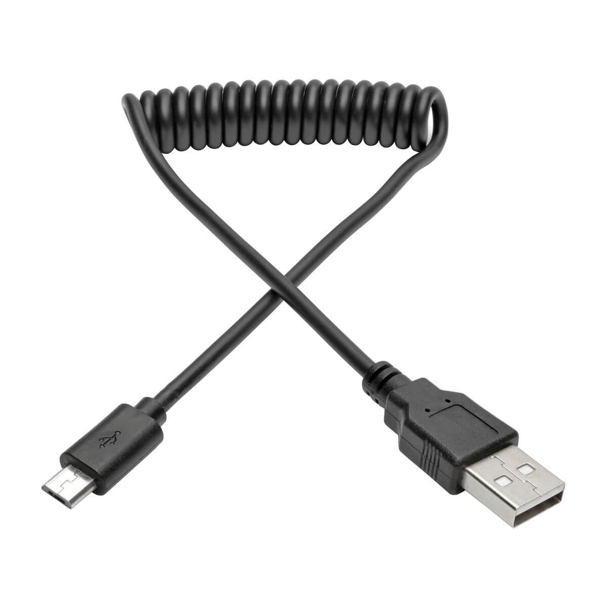TRIPP LITE USB 2.0 Hi-Speed A to Micro-B Coiled Cable (M/M) 6 ft 1.8m