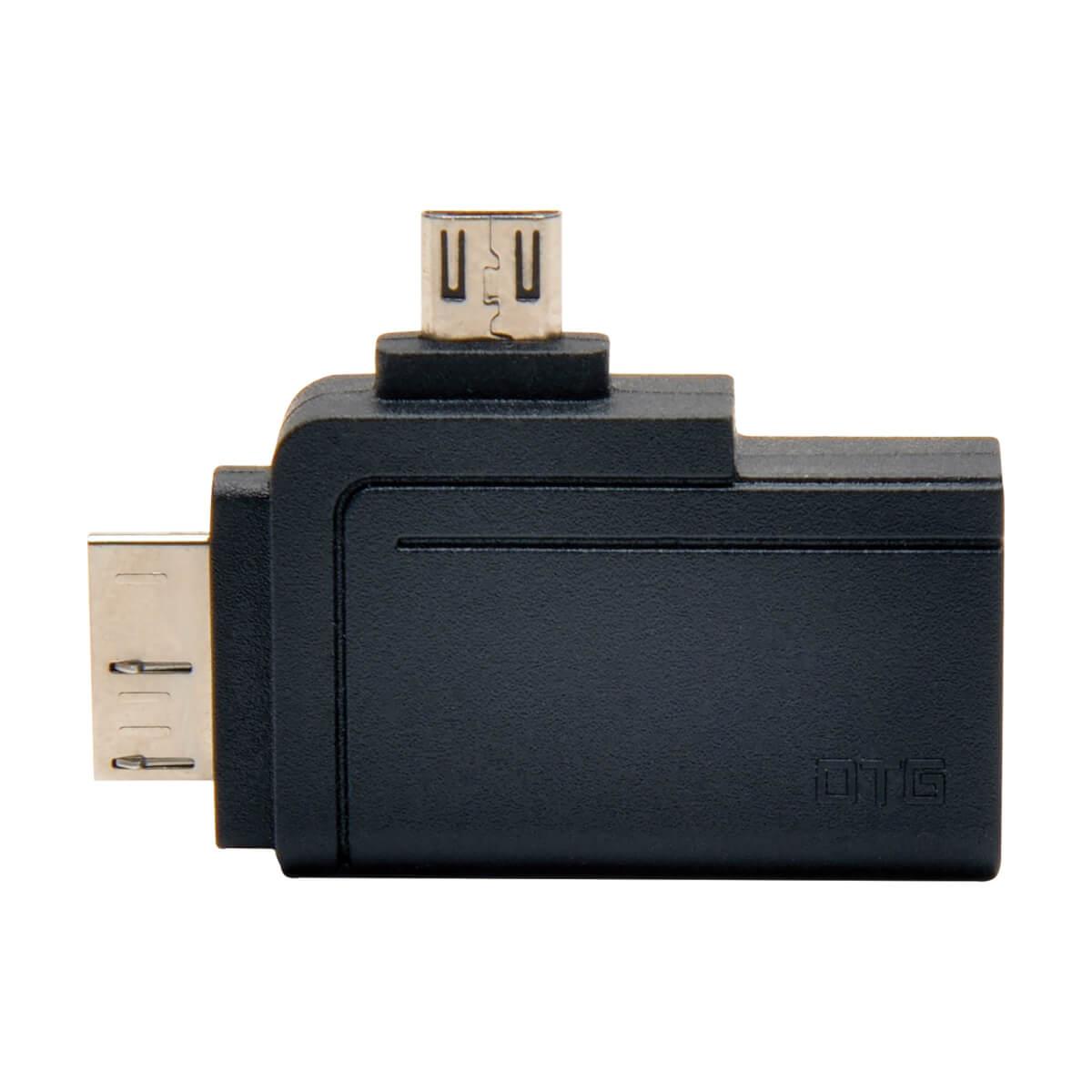 TRIPP LITE 2-in-1 OTG Adapter USB 3.0 Micro B Male and USB 2.0 Micro B Male to USB A Female