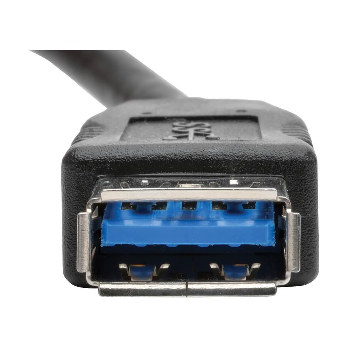 TRIPP LITE USB 3.0 All-in-One Keystone/Panel Mount Coupler Cable (F/F) Angled Connector Black 30cm