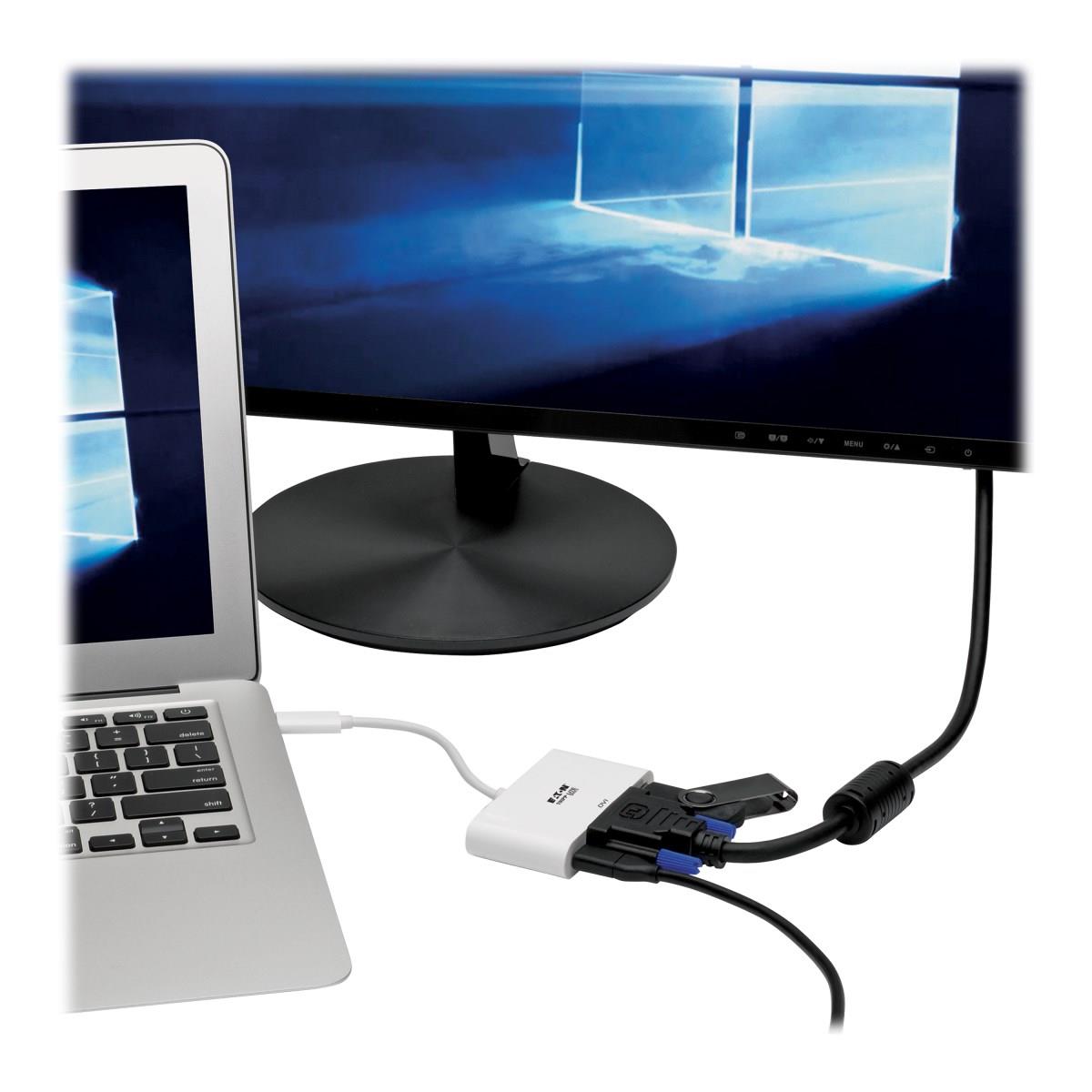 TRIPP LITE USB 3.1 Gen 1 USB-C to DVI DisplayPort Alternate Mode External Video Adapter (U444-06N-DU-C)