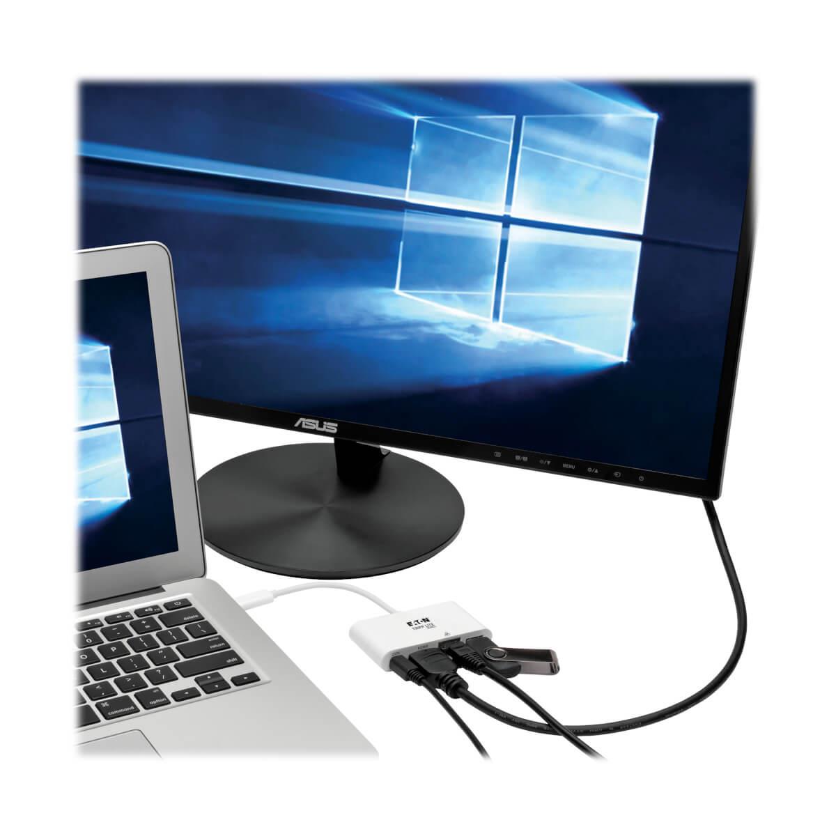 TRIPP LITE USB 3.1 Gen 1 USB-C to HDMI External Video Adapter with USB-A Hub (U444-06N-HGU-C)