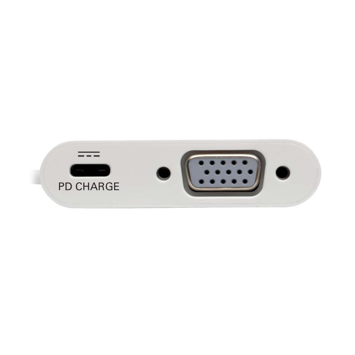 TRIPP LITE USB 3.1 Gen 1 USB-C to VGA DP Alternate Mode External Video Adapter with USB-C PD Charging Port