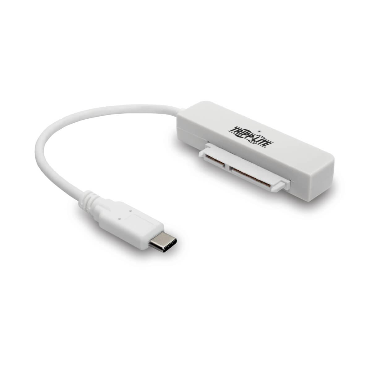 TRIPP LITE USB 3.1 Gen 2 USB Type-C to SATA III Adapter Cable with UASP 2.5in SATA Hard Drives White