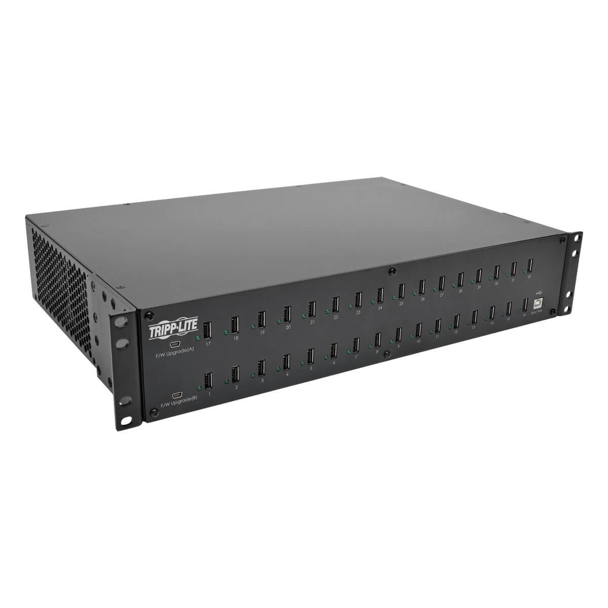 TRIPP LITE USB Charging Station 32-Port with Syncing 230V 5V 80A (400W) USB Charger Output 2U Rack-Mount