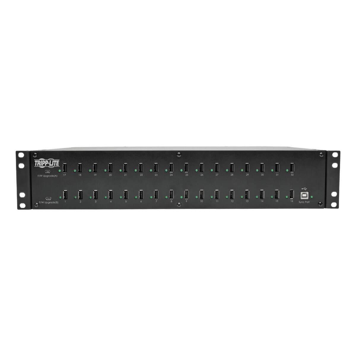 TRIPP LITE USB Charging Station 32-Port with Syncing 230V 5V 80A (400W) USB Charger Output 2U Rack-Mount