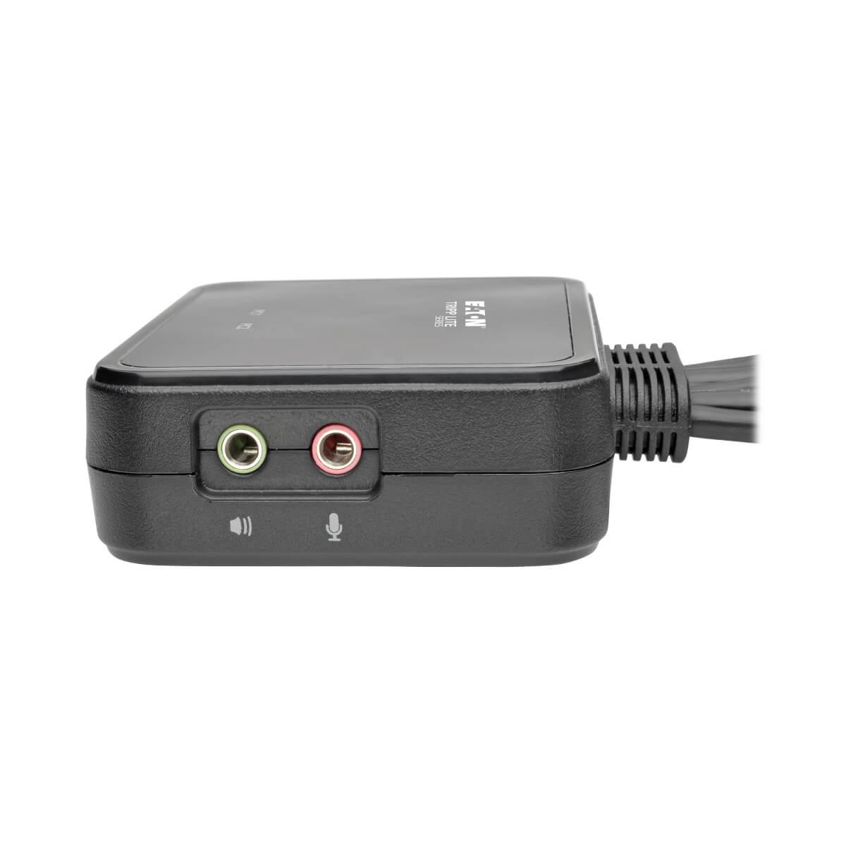 TRIPP LITE 2-Port USB/HD Cable KVM Switch with Audio/Video Cables and USB Peripheral Sharing