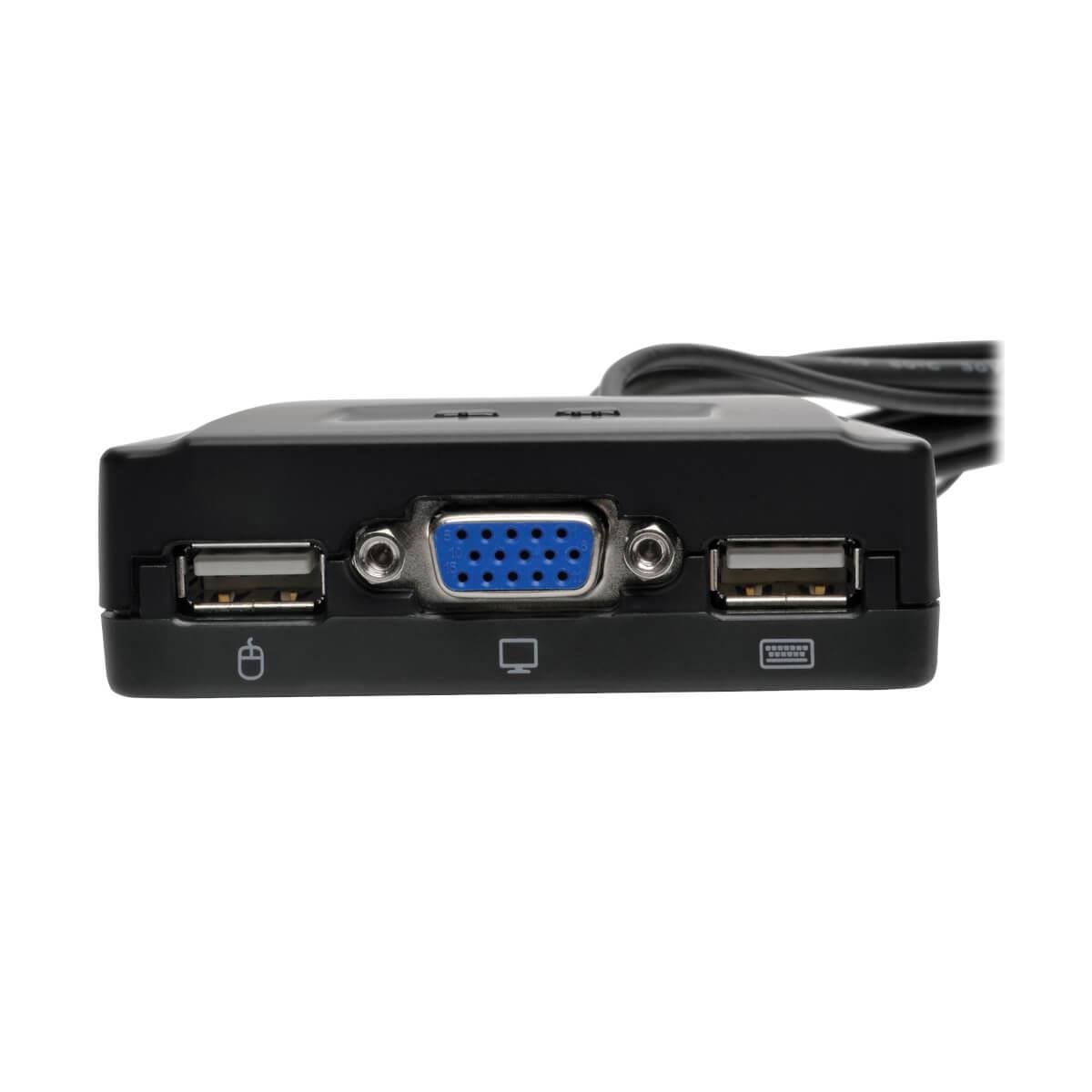 TRIPP LITE 2-Port USB/VGA Cable KVM Switch with Cables and USB Peripheral Sharing