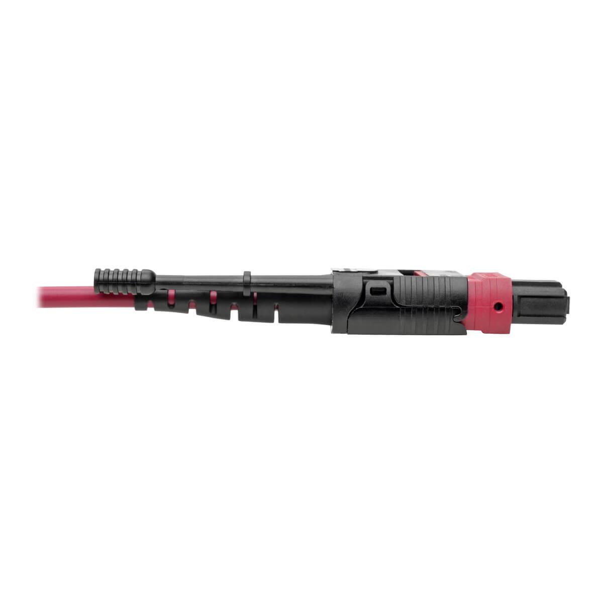 TRIPP LITE MTP/MPO to 8xLC Fan-Out Patch Cable, 40 GbE, 40GBASE-SR4 OM4 Plenum-Rated, Push/Pull Tab Magenta, 2m