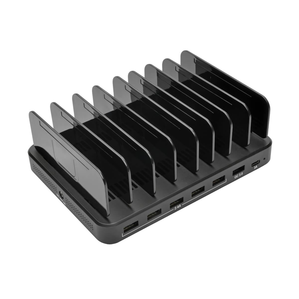 TRIPP LITE 7-Port USB Charging Station w/Quick Charge 3.0, USB-C Port, Device Storage, 5V 4A (60W) USB Charge Output