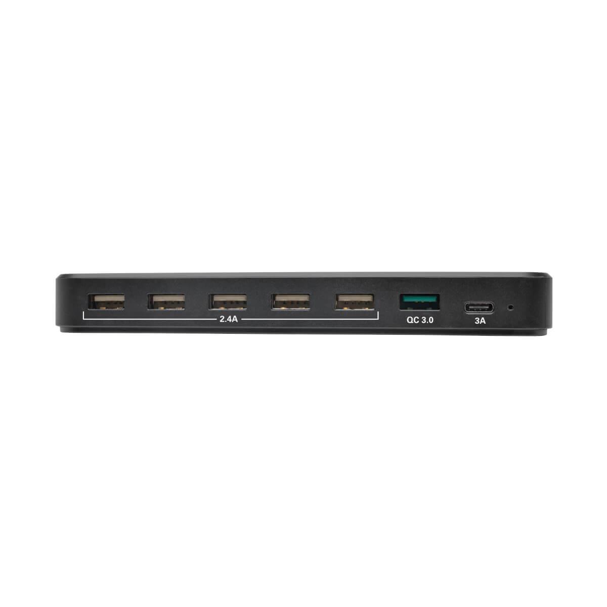 TRIPP LITE 7-Port USB Charging Station w/Quick Charge 3.0, USB-C Port, Device Storage, 5V 4A (60W) USB Charge Output