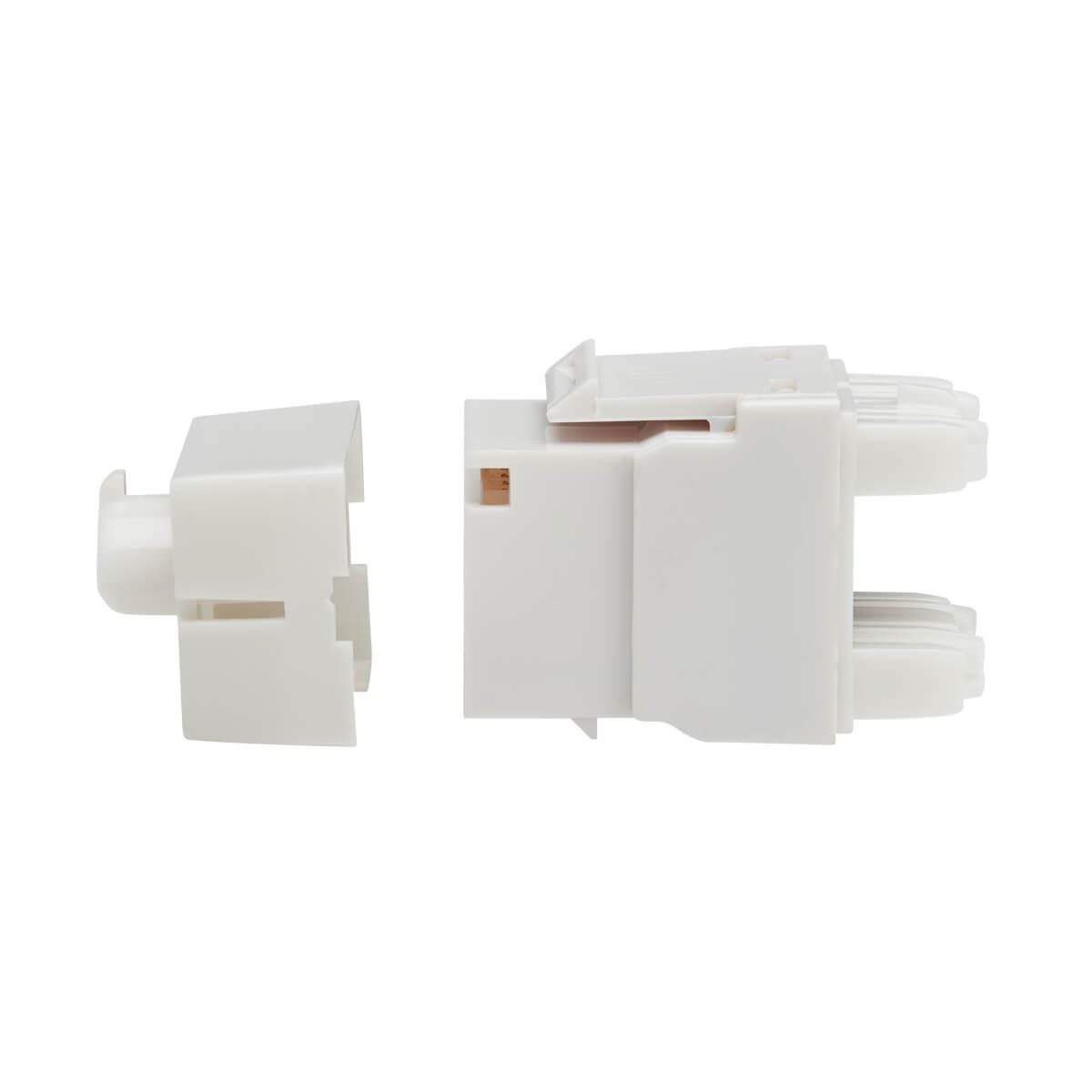 TRIPP LITE CAT6a 110-Style Punchdown RJ45 Keystone Jack, White, TAA