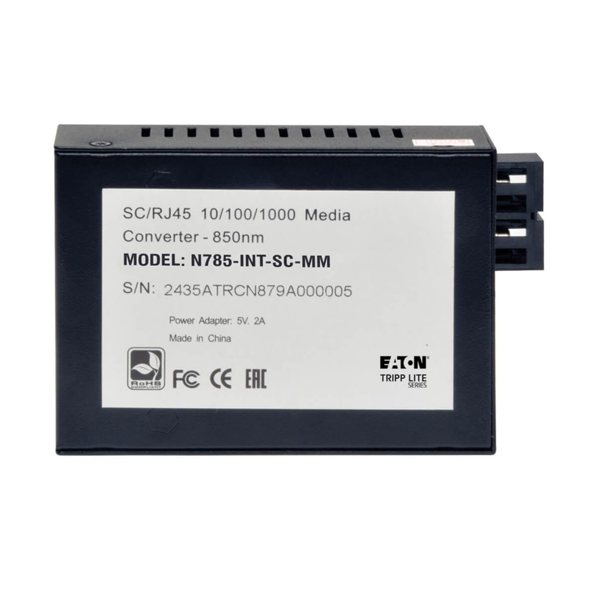 TRIPP LITE Gigabit Multimode Fiber to Ethernet Media Converter, 10/100/1000 SC, International Power Supply, 850 nm, 550 m (1,804 ft.)