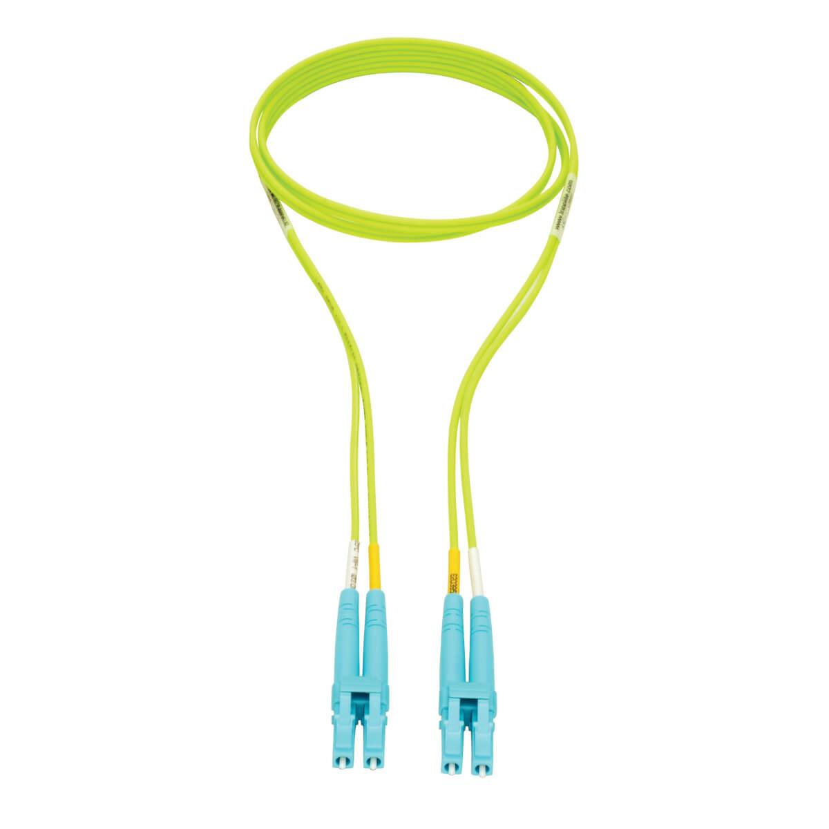 TRIPP LITE LC to LC Multimode Duplex Fiber Optics Patch Cable, 1M - 100Gb, 50/125, OM5, LC/LC, Lime Green