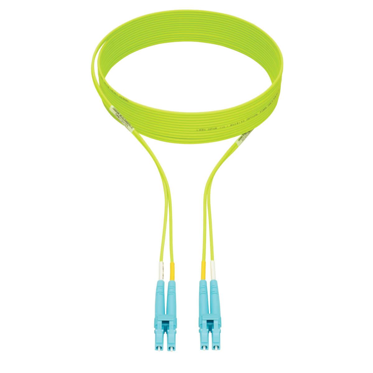 TRIPP LITE LC to LC Multimode Duplex Fiber Optics Patch Cable, 2M - 100Gb, 50/125, OM5, LC/LC, Lime Green