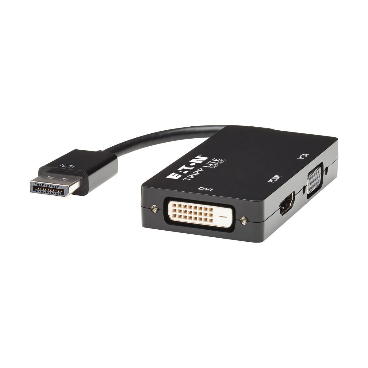 TRIPP LITE DisplayPort 1.2 to VGA/DVI/HDMI All-in-One Converter Adapter, 4K x 2K HDMI @ 60 Hz
