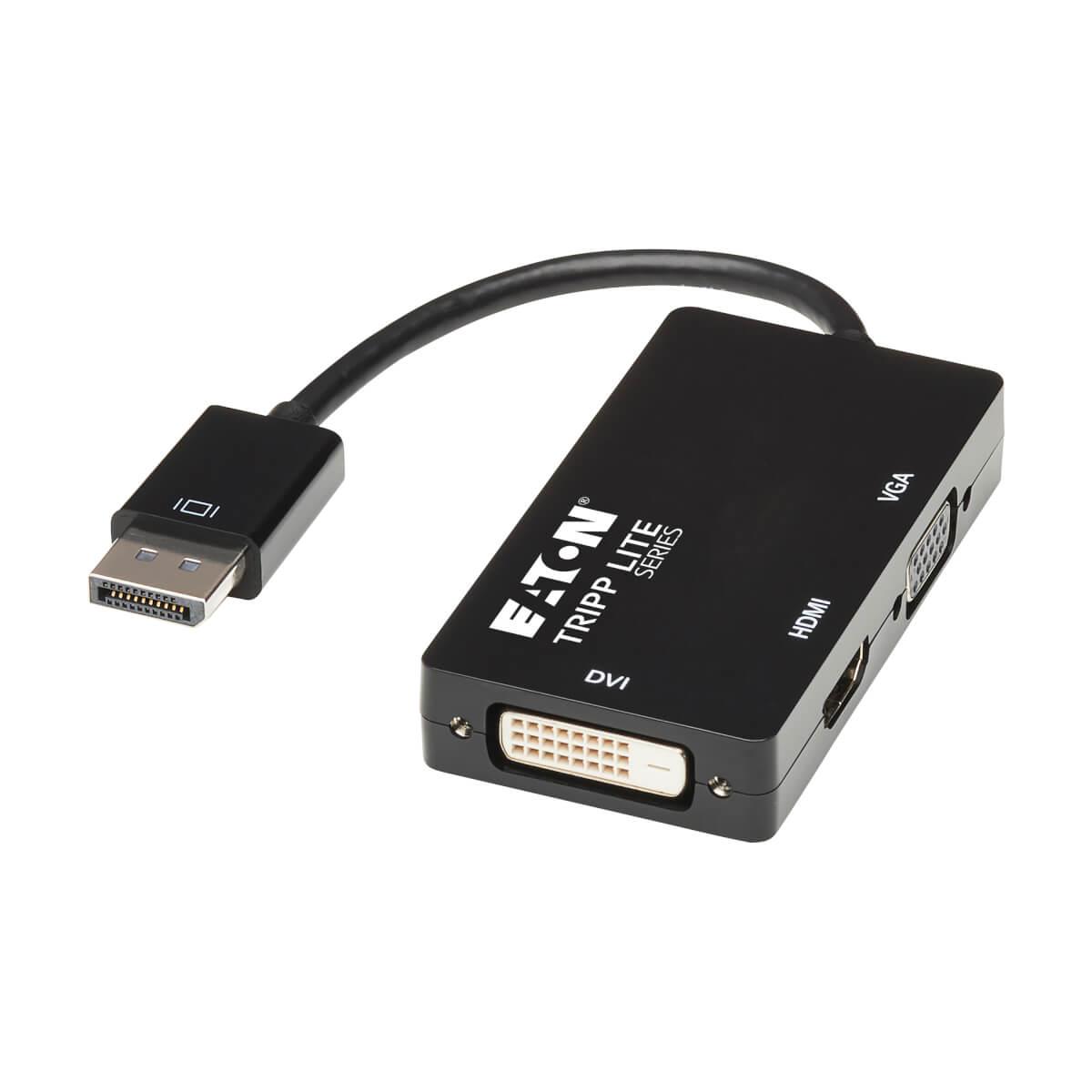 TRIPP LITE DisplayPort 1.2 to VGA/DVI/HDMI All-in-One Converter Adapter, 4K x 2K HDMI @ 60 Hz