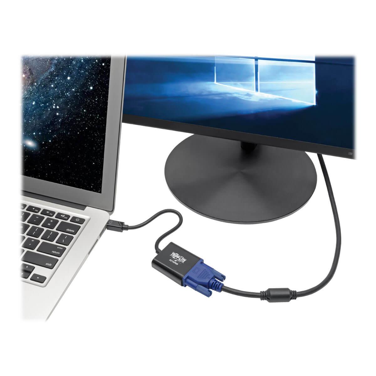 TRIPP LITE Keyspan Mini DisplayPort to VGA Active Adapter - 1920 x 1200 (1080p), Thunderbolt 1 or 2, Black