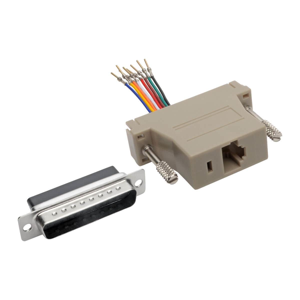 TRIPP LITE DB25 to RJ45 Modular Serial Adapter (M/F), RS-232, RS-422, RS-485
