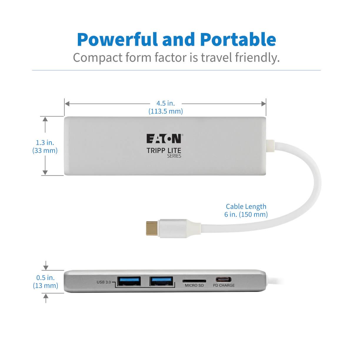 TRIPP LITE Docking Station USB-C - HDMI / Thunderbolt 3 / PD Charging / Micro SD - 60w Power delivery