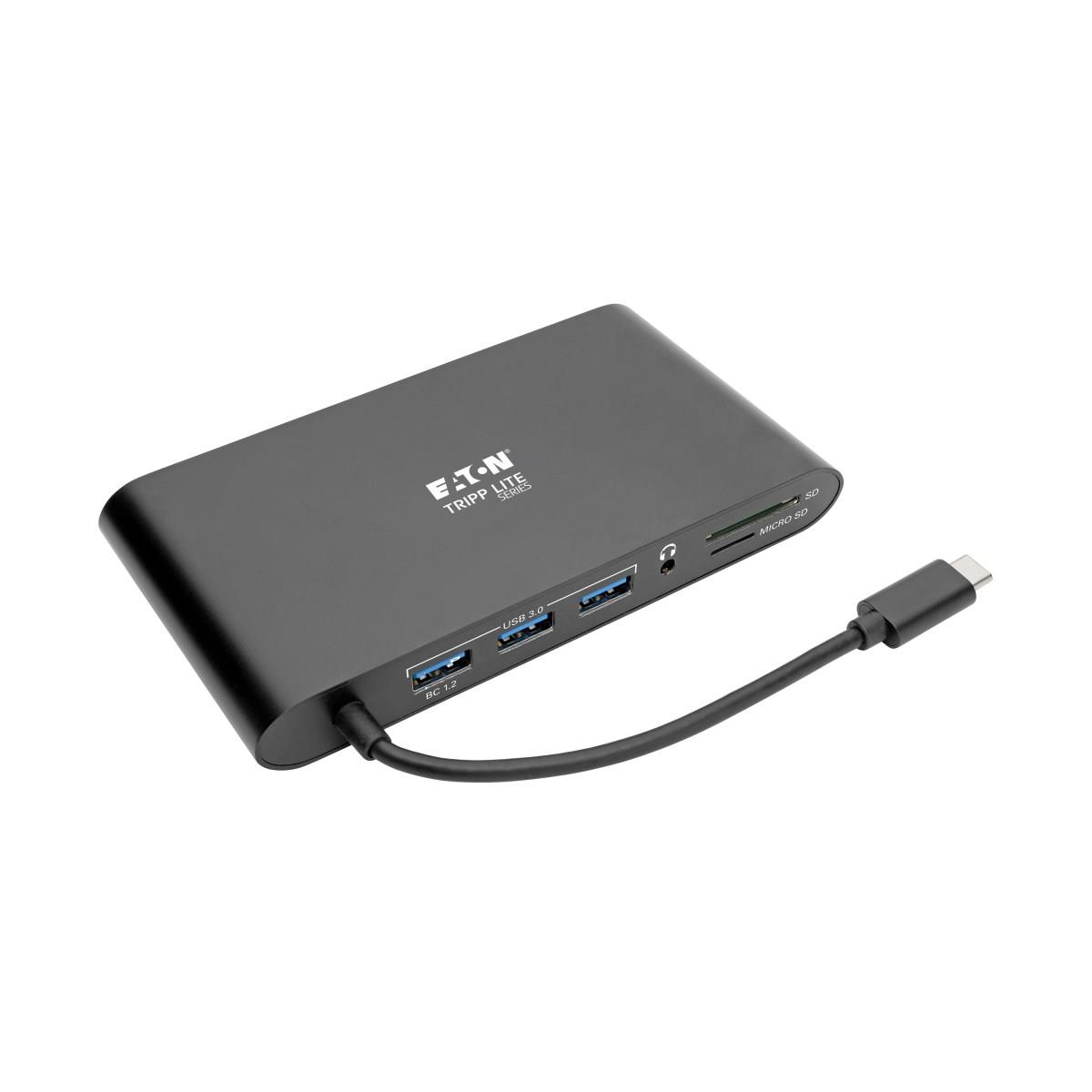 TRIPP LITE Docking Station USB-C - 3 x USB3.0 / 3.5mm Stereo / RJ45 LAN / HDMI / MINI DP / VGA / MICRO SD SD / USB-C CHARGING - 60w Power delivery
