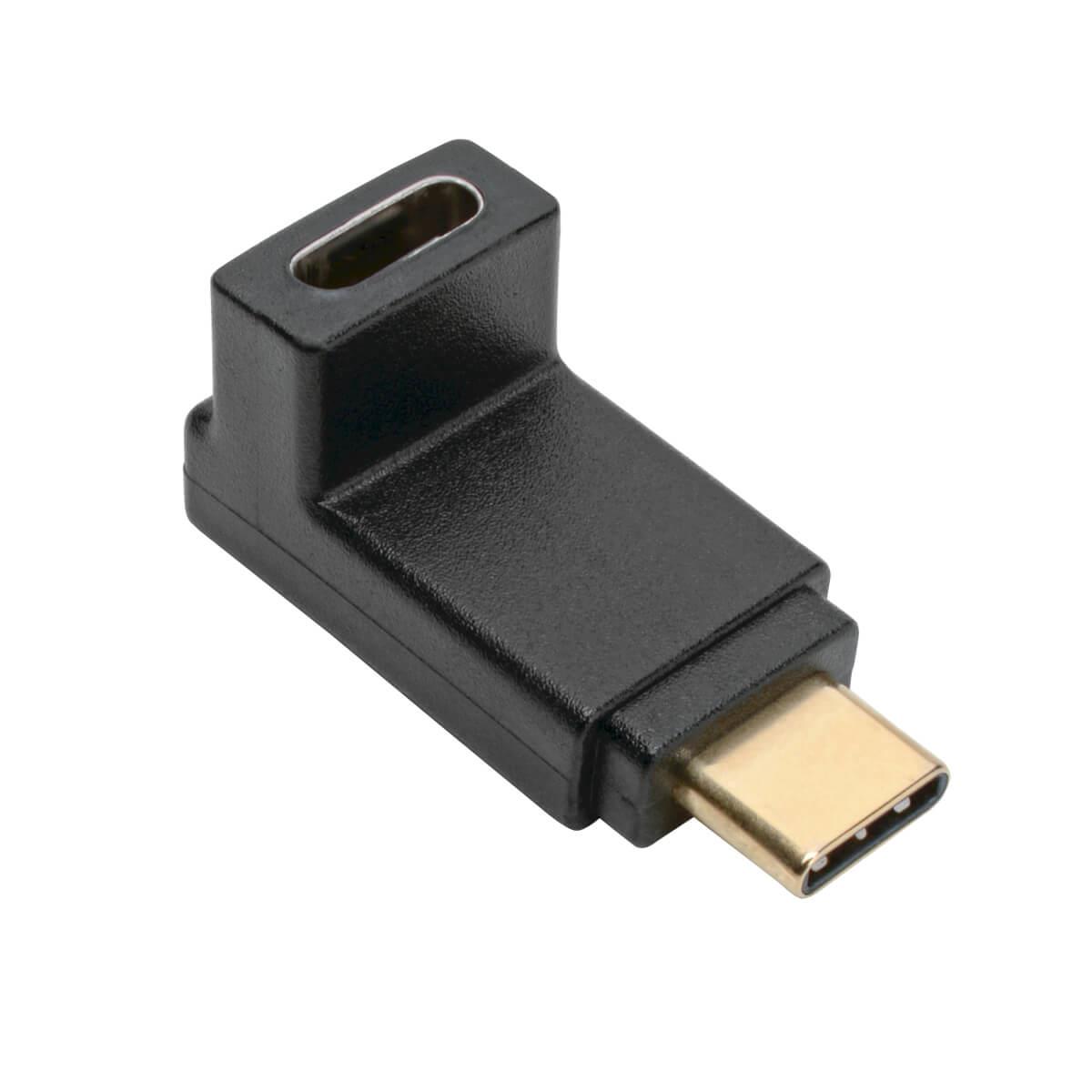 TRIPP LITE USB-C to C Adapter (M/F) - Right Angle, 3.1, Gen 2, 10 Gbps, Thunderbolt 3 Compatible, 3A Rating