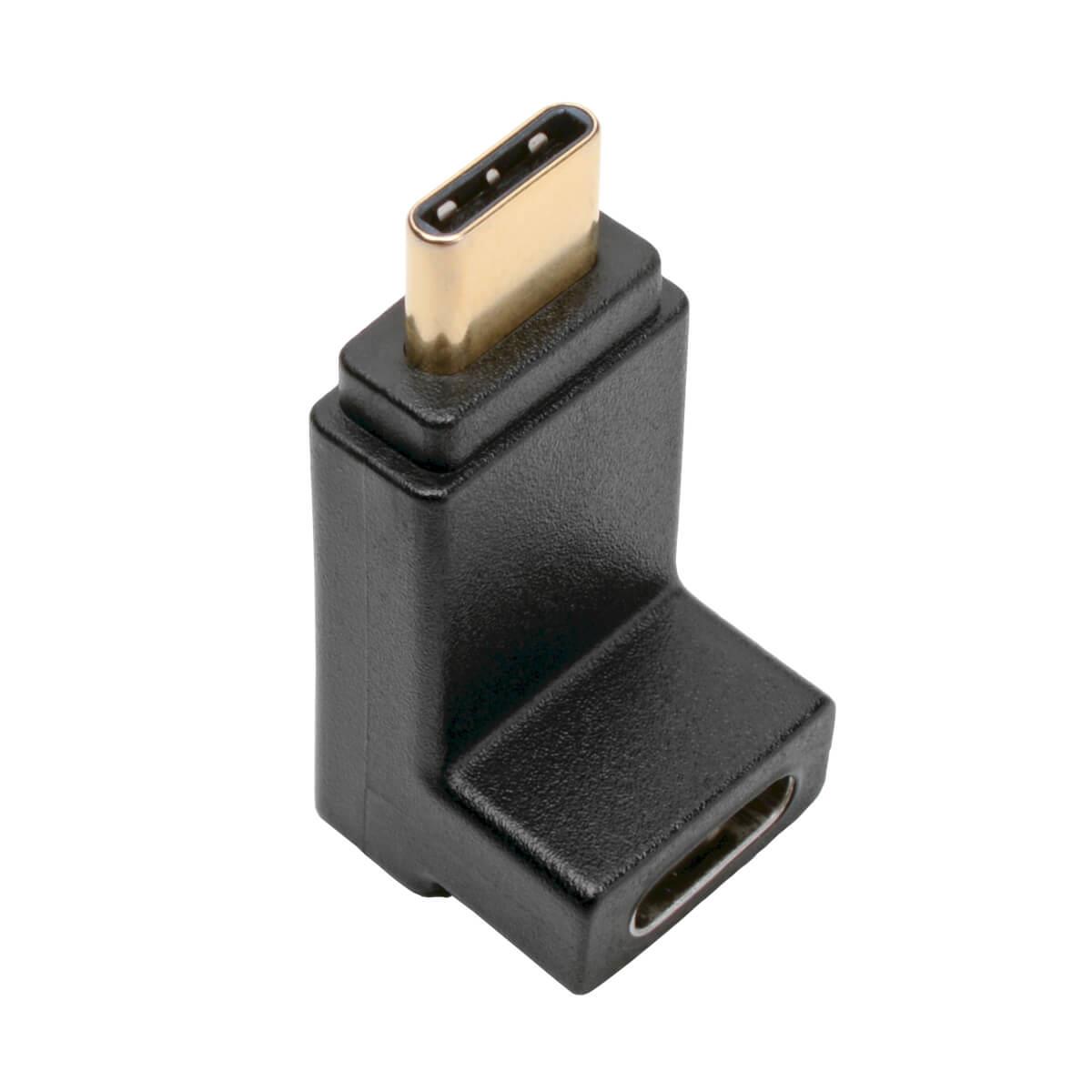 TRIPP LITE USB-C to C Adapter (M/F) - Right Angle, 3.1, Gen 2, 10 Gbps, Thunderbolt 3 Compatible, 3A Rating