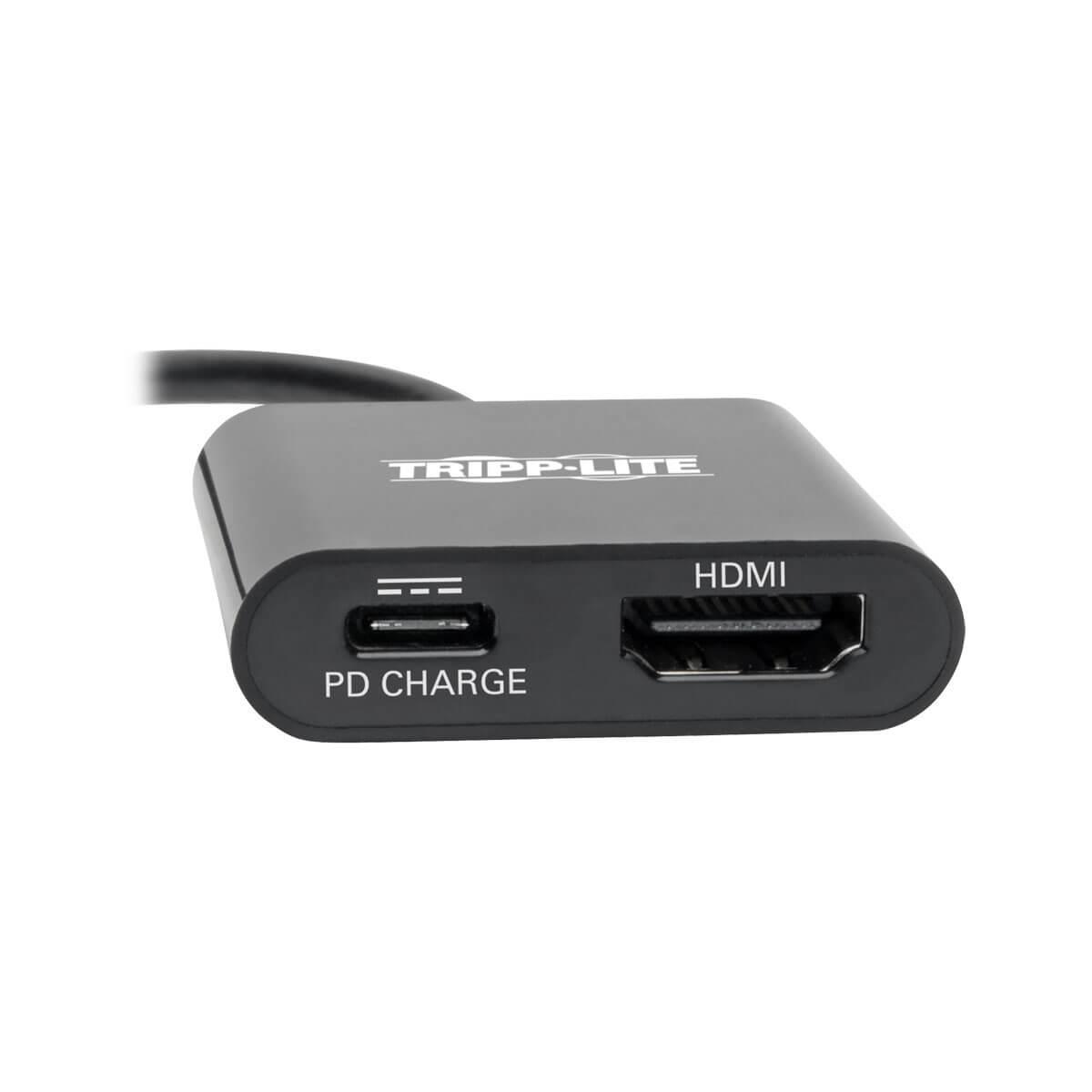 TRIPP LITE USB-C to HDMI Adapter with PD Charging - USB 3.1 Gen 1, 4K x 2K @ 30 Hz, Thunderbolt 3, Black