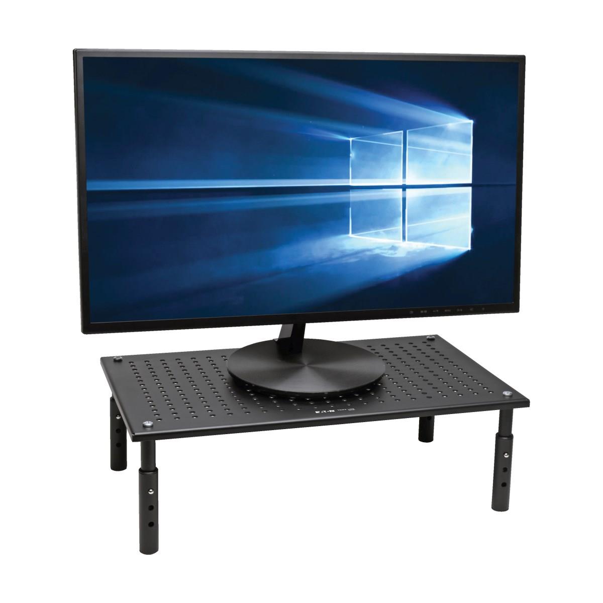 TRIPP LITE Monitor Riser for Desk, 18x11in - Height Adjustable, Metal, Black