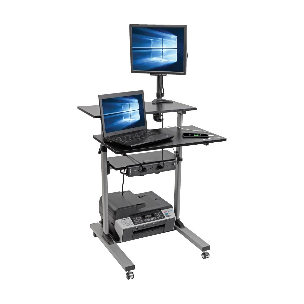 TRIPP LITE Mobile Standing Desk/workstation On Wheels, Height Adjustable